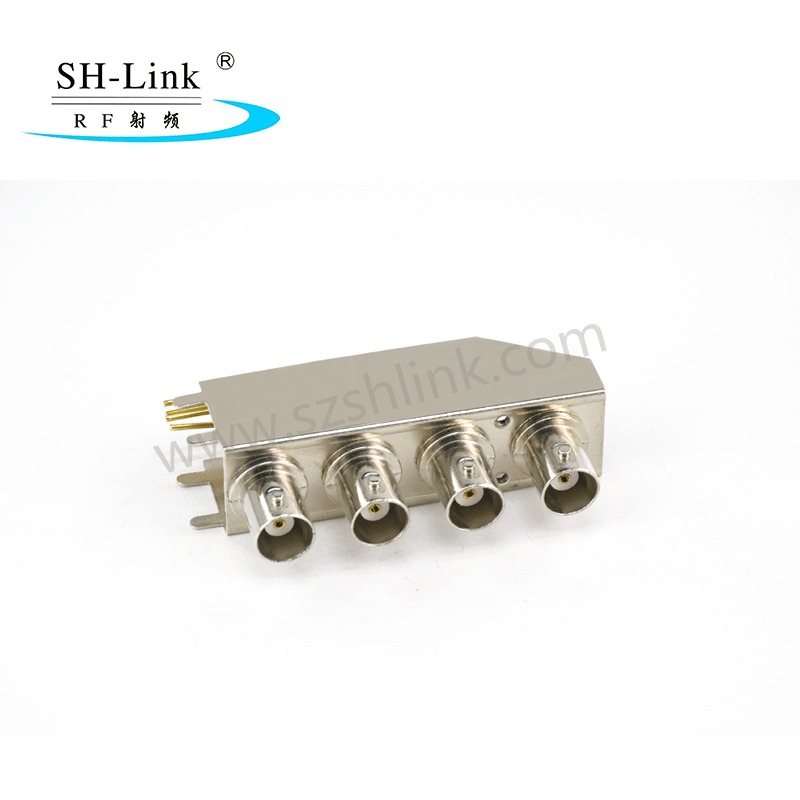 China manufacturer bnc quadruplets female connector, with bracket,Four sub